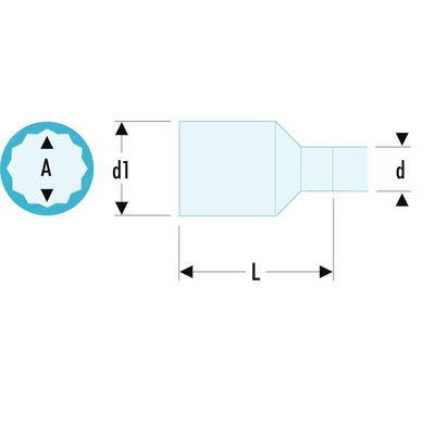 Facom 1/2 in Drive 11mm Insulated Standard Socket, 12 point, VDE/1000V, 52 mm Overall Length
