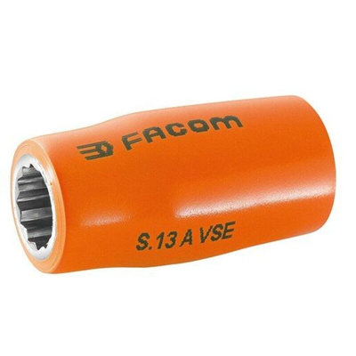 Facom 1/2 in Drive 11mm Insulated Standard Socket, 12 point, VDE/1000V, 52 mm Overall Length