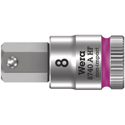 Wera 1/4 in Drive Bit Socket, Hex Bit, 4mm, 95 mm Overall Length