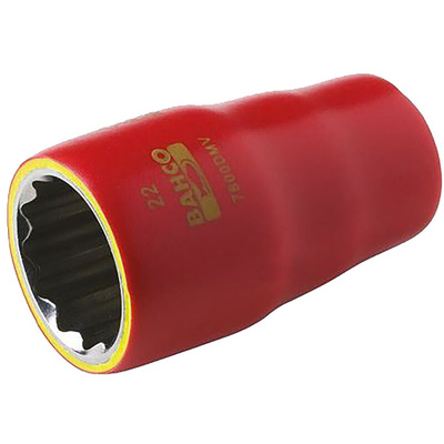 Bahco 1/2 in Drive 12mm Insulated Standard Socket, 12 point, VDE/1000V, 50 mm Overall Length