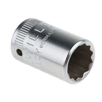STAHLWILLE 1/4 in Drive 10mm Standard Socket, 12 point, 23 mm Overall Length