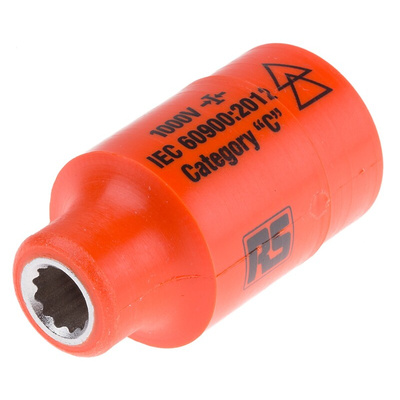 ITL Insulated Tools Ltd 1/2 in Drive 8mm Insulated Standard Socket, 12 point, VDE/1000V, 50 mm Overall Length