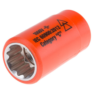 ITL Insulated Tools Ltd 1/2 in Drive 17mm Insulated Standard Socket, 12 point, VDE/1000V, 27 mm Overall Length