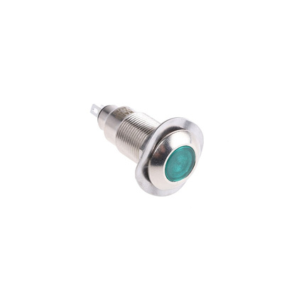 Marl Green Panel Mount Indicator, 12 → 28V, 12.7mm Mounting Hole Size, Solder Tab Termination, IP67