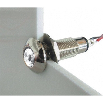 Marl White Panel Mount Indicator, 12 → 28V, 8.1mm Mounting Hole Size, Solder Tab Termination, IP67