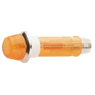 CAMDENBOSS Orange Panel Mount Indicator, 125V, 8mm Mounting Hole Size, Solder Tab Termination