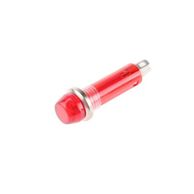 CAMDENBOSS Red Panel Mount Indicator, 125V, 8mm Mounting Hole Size, Solder Tab Termination