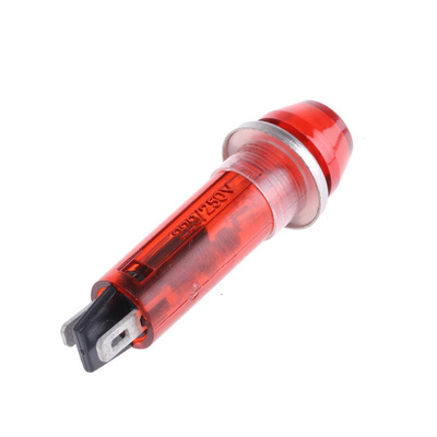 CAMDENBOSS Red Panel Mount Indicator, 240V, 8mm Mounting Hole Size, Solder Tab Termination