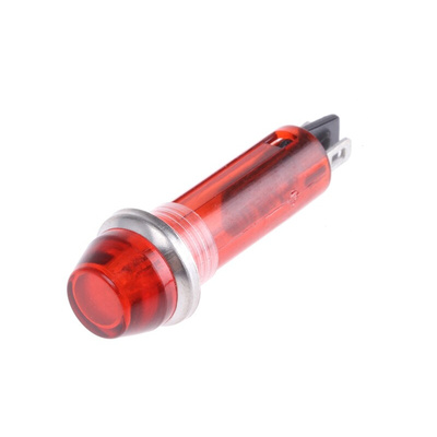 CAMDENBOSS Red Panel Mount Indicator, 240V, 8mm Mounting Hole Size, Solder Tab Termination
