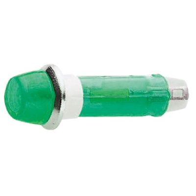 CAMDENBOSS Green Panel Mount Indicator, 240V, 8mm Mounting Hole Size, Solder Tab Termination