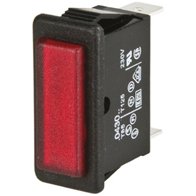 Arcolectric (Bulgin) Ltd Red Neon Panel Mount Indicator, 230V, 28.2 x 11.5mm Mounting Hole Size