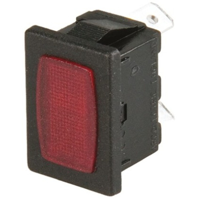 Arcolectric (Bulgin) Ltd Red Neon Panel Mount Indicator, 230V ac, 19.3 x 13mm Mounting Hole Size, Solder Tab Termination