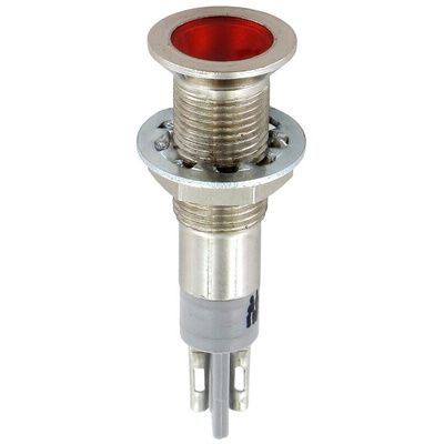 Sloan Red Panel Mount Indicator, 24V, 6.4mm Mounting Hole Size, Solder Tab Termination