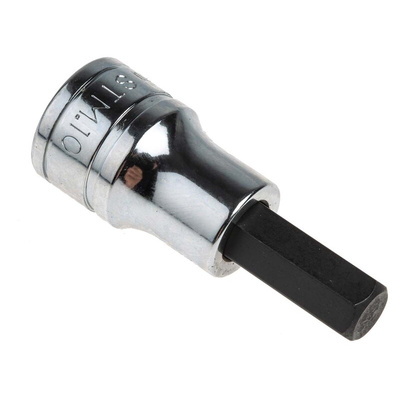 Facom 1/2 in Drive Bit Socket, Hex Bit, 10mm, 60 mm Overall Length