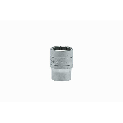 Teng Tools 1/2 in Drive 21mm Standard Socket, 12 point, 38 mm Overall Length