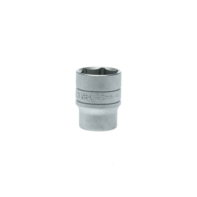 Teng Tools 1/2 in Drive 26mm Standard Socket, 6 point, 40 mm Overall Length