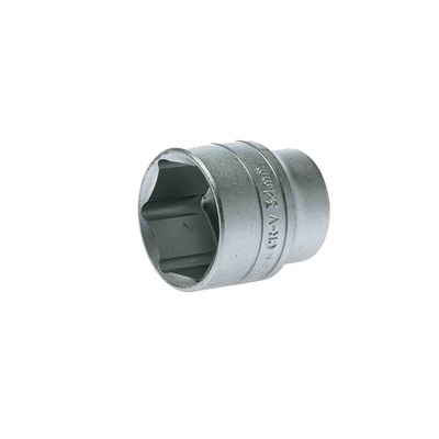 Teng Tools 1/2 in Drive 34mm Standard Socket, 6 point, 45.5 mm Overall Length