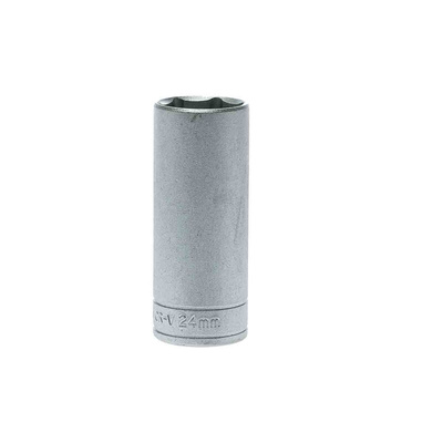 Teng Tools 1/2 in Drive 24mm Deep Socket, 6 point, 79 mm Overall Length