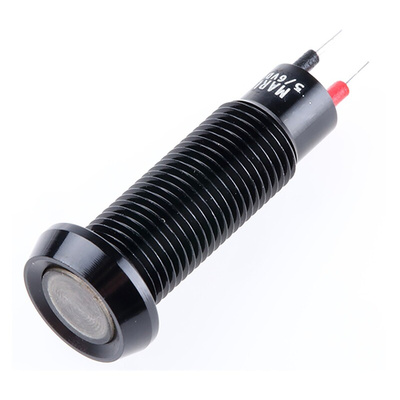 Marl Red Panel Mount Indicator, 5V dc, 8.1mm Mounting Hole Size, Solder Tab Termination