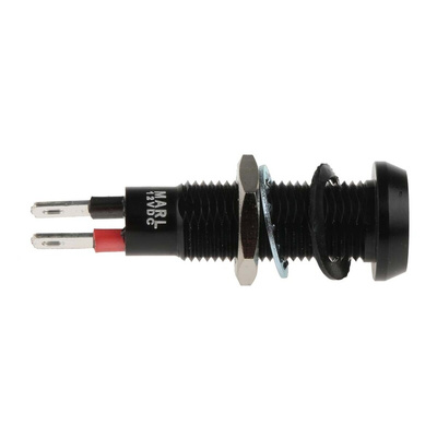 Marl Green Panel Mount Indicator, 12V dc, 8.1mm Mounting Hole Size, Solder Tab Termination
