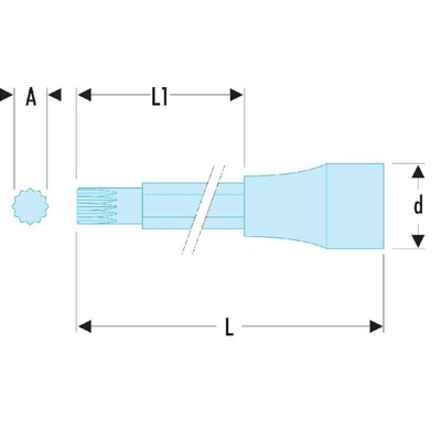 Facom 1/2 in Drive Bit Socket, XZN Spline Bit, M8, 100 mm Overall Length
