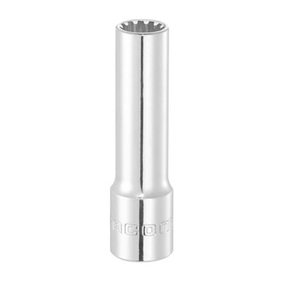 Facom 3/8 in Drive 1/2in Deep Socket, Spline, 63 mm Overall Length