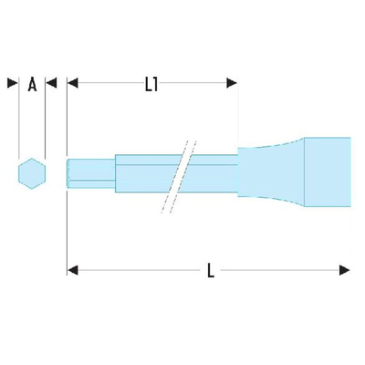 Facom 1/2 in Drive Bit Socket, Hex Bit, 5mm, 180 mm Overall Length
