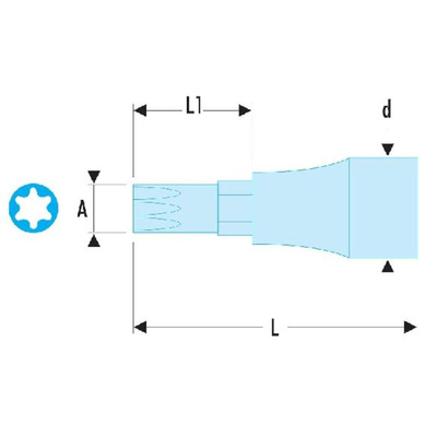 Facom 1/2 in Drive Bit Socket, Hex OGV Bit, 10mm, 60 mm Overall Length