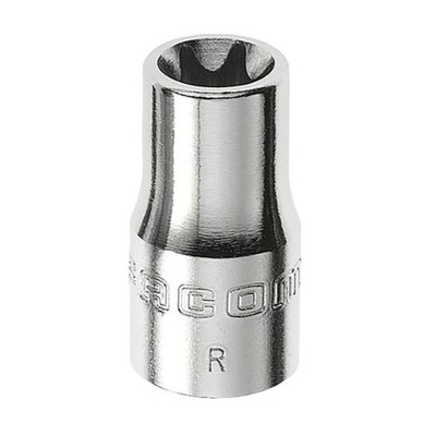 Facom 1/4 in Drive E10 Standard Socket, e-Torx, 22 mm Overall Length