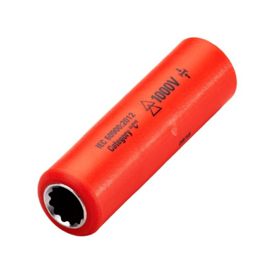 ITL Insulated Tools Ltd 1/4 in Drive 11mm Insulated Deep Socket, 12 point, VDE/1000V, 65 mm Overall Length