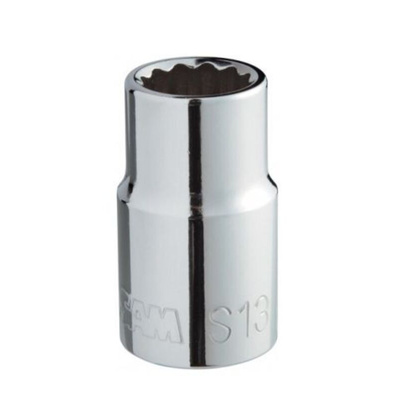 SAM 1/2 in Drive 12mm Standard Socket, 12 point, 38 mm Overall Length