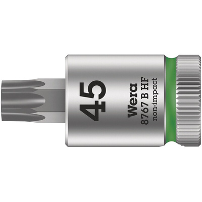 Wera 3/8 in Drive Bit Socket, Torx Bit, T27, 102 mm Overall Length