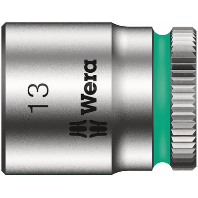 Wera 1/4 in Drive 23mm Standard Socket, 6 point, 90 mm Overall Length