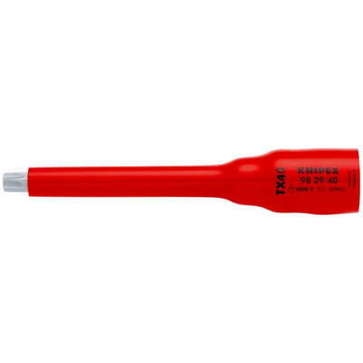 Knipex 3/8 in Drive 3/8in Insulated Bit Socket, Torx Bit, TX40, 123 mm Overall Length