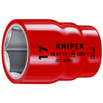 Knipex 1/2 in Drive 1/2in Insulated Standard Socket, 6 point, 54 mm Overall Length