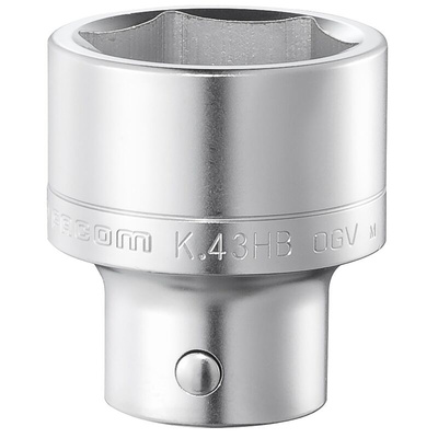 Facom 3/4 in Drive 46mm Standard Socket, 6 point, 75 mm Overall Length
