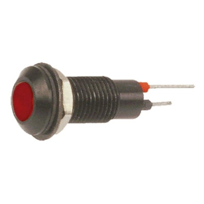 Marl Red Panel Mount Indicator, 12V dc, 6.4mm Mounting Hole Size