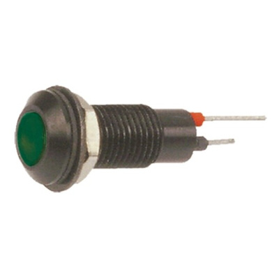 Marl Green Panel Mount Indicator, 24V dc, 6.4mm Mounting Hole Size