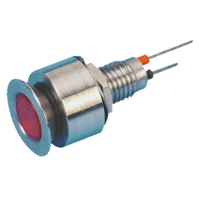 Marl Red Panel Mount Indicator, 12V dc, 6.1mm Mounting Hole Size