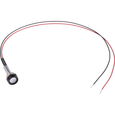 Oxley Red Panel Mount Indicator, 1.9V dc, 8mm Mounting Hole Size, Lead Wires Termination, IP68
