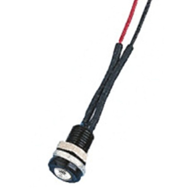 Oxley White Panel Mount Indicator, 3.6V, 6.4mm Mounting Hole Size, Lead Wires Termination, IP66