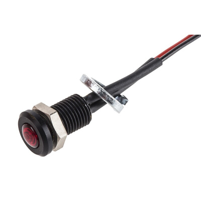 Oxley Red Panel Mount Indicator, 12V ac, 6.4mm Mounting Hole Size, Lead Wires Termination, IP66