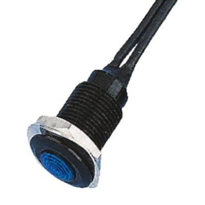Oxley Blue Panel Mount Indicator, 10.2mm Mounting Hole Size, Lead Wires Termination