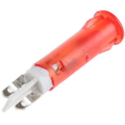 Signal Construct Red Panel Mount Indicator, 5 → 7V, 5mm Mounting Hole Size, Solder Tab Termination