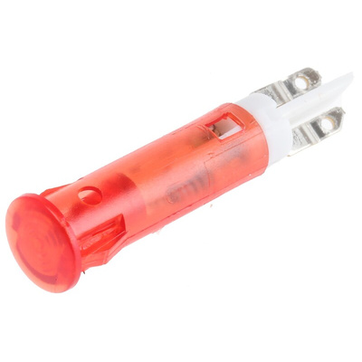Signal Construct Red Panel Mount Indicator, 5 → 7V, 5mm Mounting Hole Size, Solder Tab Termination