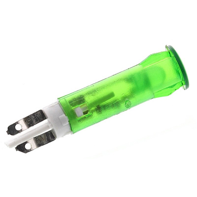 Signal Construct Green Panel Mount Indicator, 5 → 7V, 5mm Mounting Hole Size, Solder Tab Termination