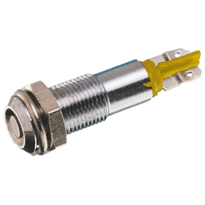 Signal Construct Yellow Panel Mount Indicator, 20 → 28V, 6mm Mounting Hole Size, Solder Tab Termination, IP67