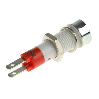 Signal Construct Red Panel Mount Indicator, 12 → 14V, 8mm Mounting Hole Size