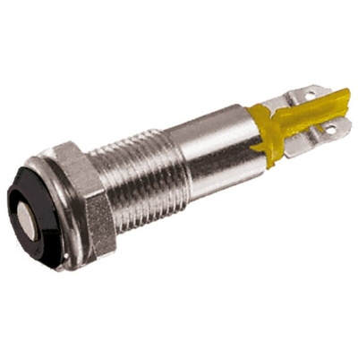 Signal Construct Yellow Indicator, 20 → 28V, 6mm Mounting Hole Size, Lead Wires Termination