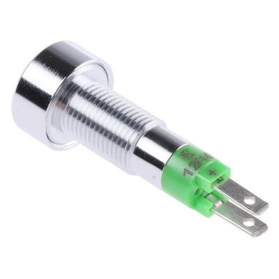 Signal Construct Green Panel Mount Indicator, 12 → 14V, 8mm Mounting Hole Size